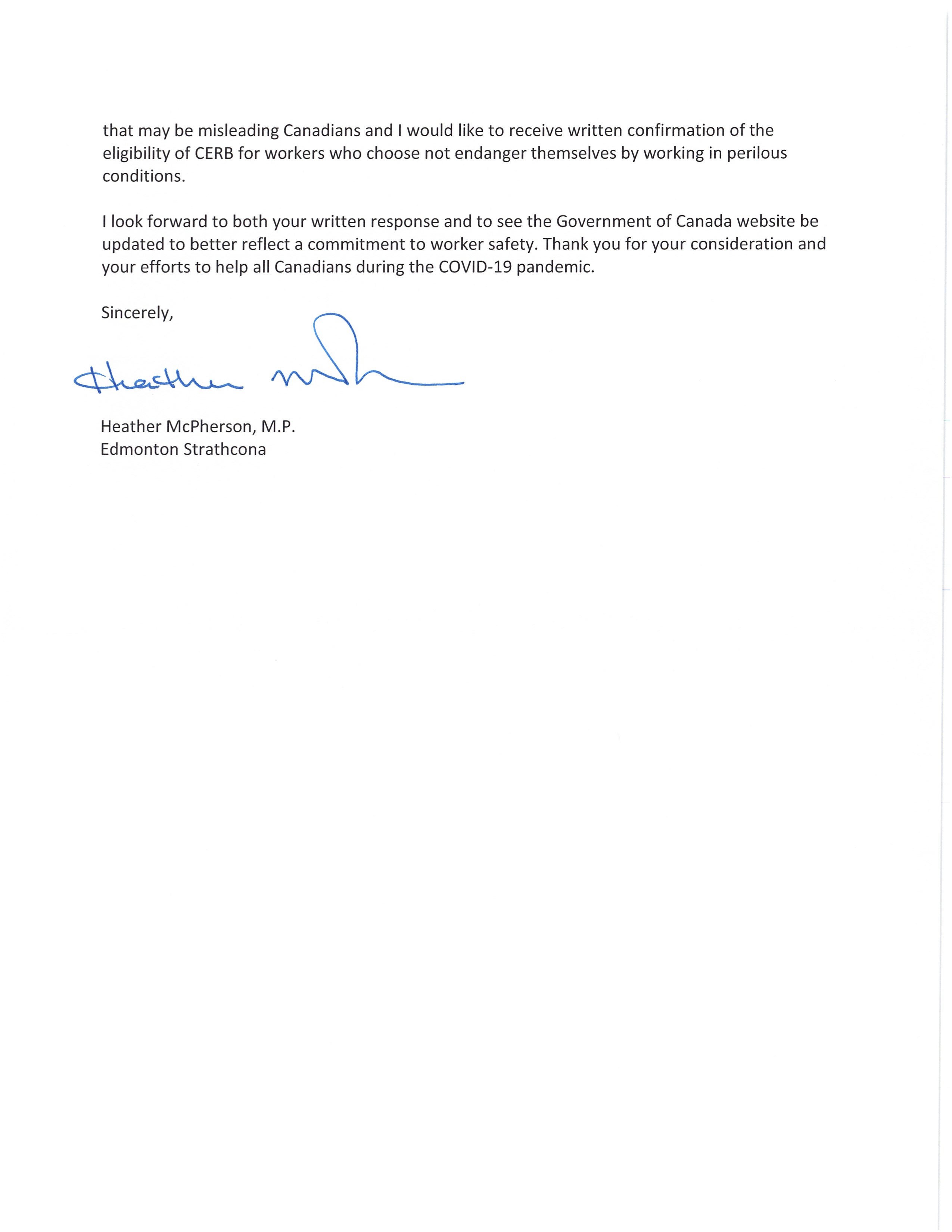 Letter to Ministers Freeland and Qualtrough Page 2